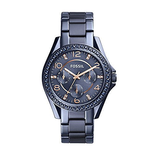 Fossil Riley Quartz Blue Dial Blue Steel Strap Watch for Women - ES4294 Buy Now By Fossil