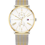 Tommy Hilfiger Jenna Quartz White Dial Two Tone Mesh Bracelet Watch for Women  - 1782074