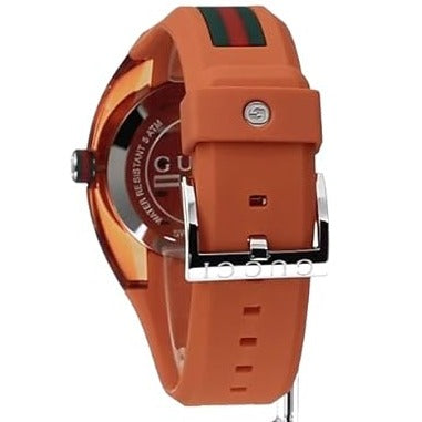Shop Gucci Sync XXL Quartz Orange Dial Orange Rubber Strap Unisex Watch - YA137108 in USA