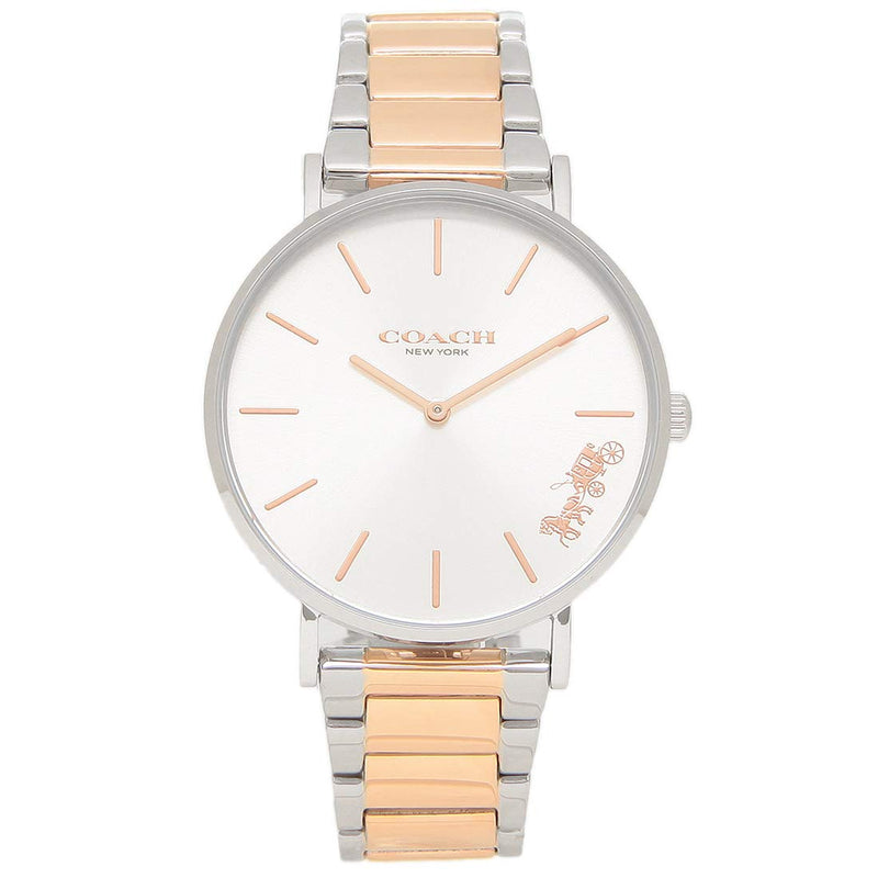Coach Perry Silver Dial Two Tone Steel Strap Watch for Women - 14503346