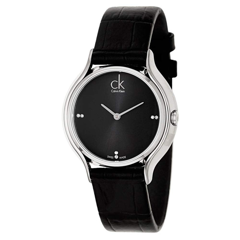 Calvin Klein Skirt Black Dial Black Leather Strap Watch for Women - K2U231C1 Buy Now By Calvin Klein