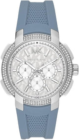 Michael Kors Sidney Chambray Multifunction Blue Dial Blue Silicone Strap Watch For Women - MK7220 Buy Now By Michael Kors