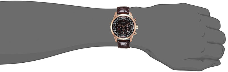 Guess Pursuit Chronograph Brown Dial Brown Leather Strap Watch for Men - W0500G3 Buy Now By Guess
