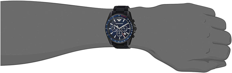 Emporio Armani Sigma Chronograph Blue Dial Black Silicone Strap Watch For Men - AR6121 Buy Now By Emporio Armani