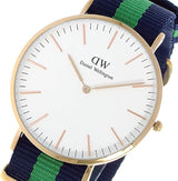 Shop Daniel Wellington Classic Warwick White Dial Two Tone Nylon Strap Watch for Men - DW00100005 in USA