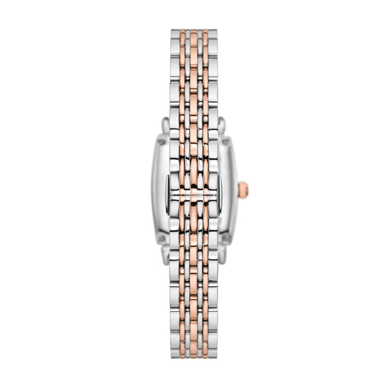 Emporio Armani Gianni T Bar White Mother Of Pearl Dial Two Tone Steel Strap Watch For Women - AR11519 Buy Now By Emporio Armani