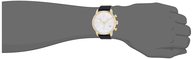Calvin Klein City Chronograph Silver Dial Black Leather Strap Watch for Men - K2G275C6 Buy Now By Calvin Klein