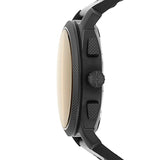 Fossil Machine Chronograph Black Dial Black Leather Strap Watch for Men - FS5586