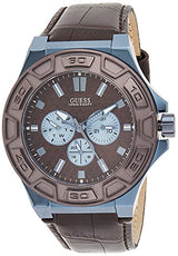 Guess Force Quartz Brown Dial Brown Leather Strap Watch For Men - W0674G5 Buy Now By Guess