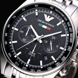 Emporio Armani Team Italia Chronograph Black Dial Silver Steel Strap Watch For Men - AR5983 Buy Now By Emporio Armani