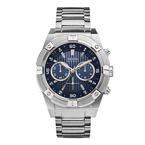 Shop Guess Jolt Chronograph Blue Dial Silver Steel Strap Watch for Men - W0377G2 in USA