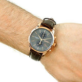Hugo Boss Jet Chronograph Grey Dial Brown Leather Strap Watch for Men - 1513281