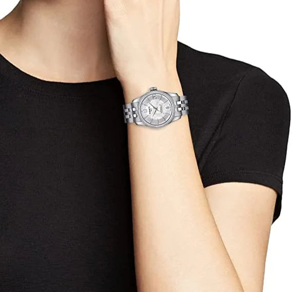 Tissot Ballade Powermatic 80 Automatic Mother of Pearl Dial Silver Steel Strap Watch For Women - T108.208.11.117.00 Buy Now By Tissot