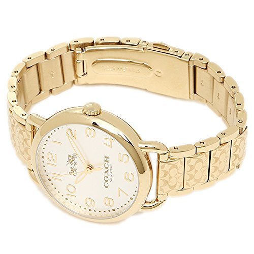 Coach Delancey Classic White Dial Gold Steel Strap Watch for Women - 14502261 Buy Now By Coach