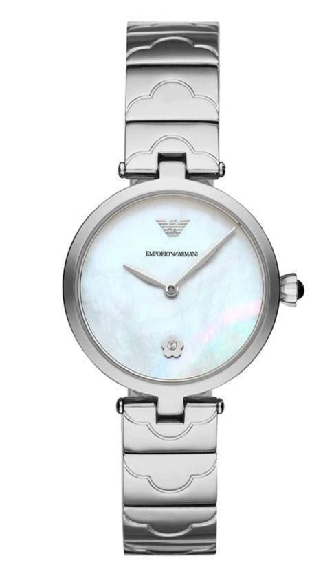Emporio Armani Mother of Pearl Dial Silver Steel Strap Watch For Women - AR11235 Buy Now By Emporio Armani