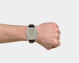 Guess Exec Chronograph White Dial Brown Leather Strap Watch For Men - W0076G2 Buy Now By Guess
