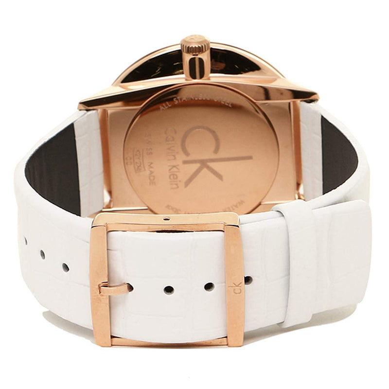 Calvin Klein Accent White Dial White Leather Strap Watch for Men - K2Y2X6KW Buy Now By Calvin Klein