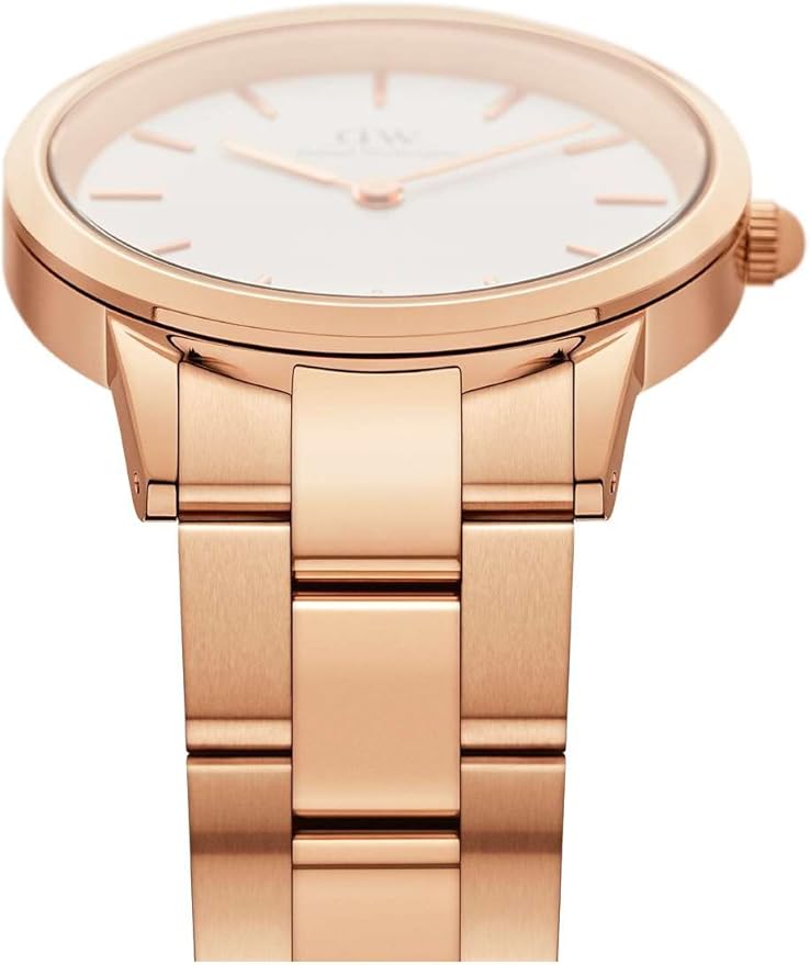 Daniel Wellington Iconic Link White Dial Rose Gold Steel Strap Watch For Women - DW00100209 Buy Now By Daniel Wellington