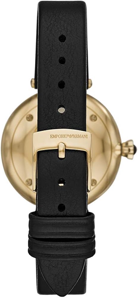 Emporio Armani Arianna Analog Silver Dial Black Leather Strap Watch For Women - AR11200 Buy Now By Emporio Armani