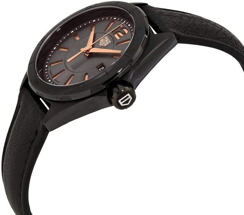Shop Tag Heuer Formula 1 Quartz Black Dial Black Leather Strap Watch for Women - WBJ1414.FC8234 in USA