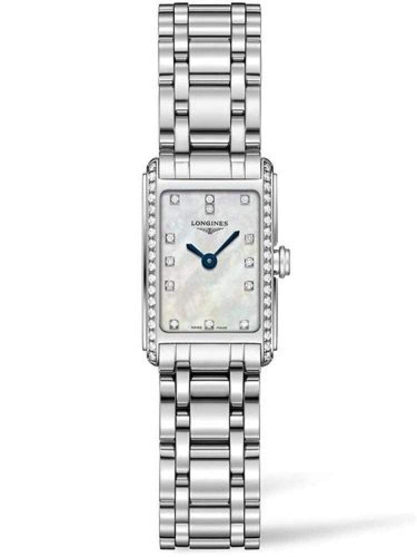 Shop Longines Dolcevita Diamonds Mother of Pearl Dial Silver Steel Strap Watch for Women - L5.258.0.87.6 in USA