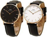 Daniel Wellington Classic Sheffield White Dial Black Leather Strap Watch for Women - DW00100036 Buy Now By Daniel Wellington