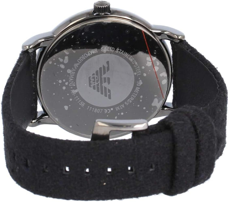 Emporio Armani Luigi Analog Brown Dial Black Leather Strap Watch For Men - AR11156 Buy Now By Emporio Armani