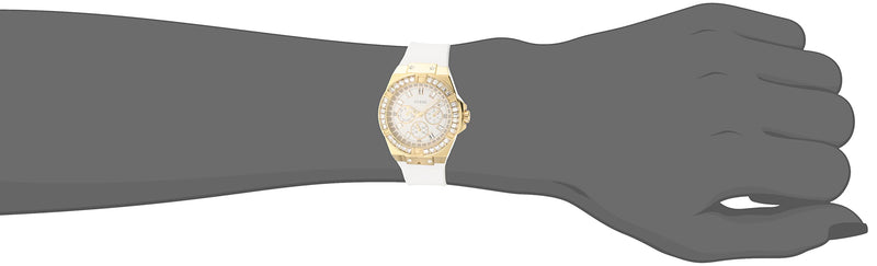 Shop Guess Venus Diamonds White Dial White Rubber Strap Watch for Women - GW0118L5 in USA