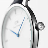 Daniel Wellington Dapper Sheffield White Dial Black Leather Strap Watch For Women - DW00100096 Buy Now By Daniel Wellington
