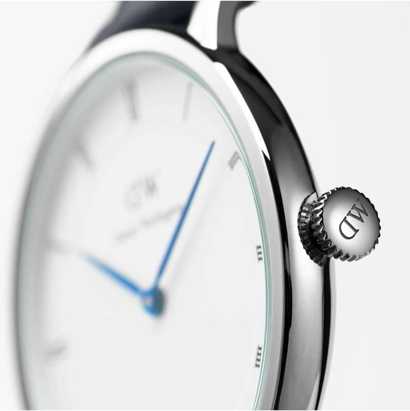 Daniel Wellington Dapper Sheffield White Dial Black Leather Strap Watch For Women - DW00100096 Buy Now By Daniel Wellington