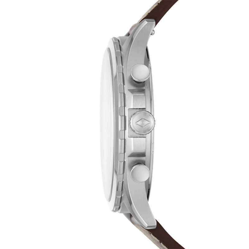 Fossil Forrester Chronograph White Dial Brown Leather Strap Watch for Men - FS5696 Buy Now By Fossil