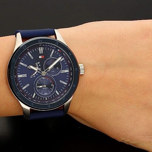 Tommy Hilfiger Austin Quartz Blue Dial Blue Rubber Strap Watch for Men - 1791635 Buy Now By Tommy Hilfiger