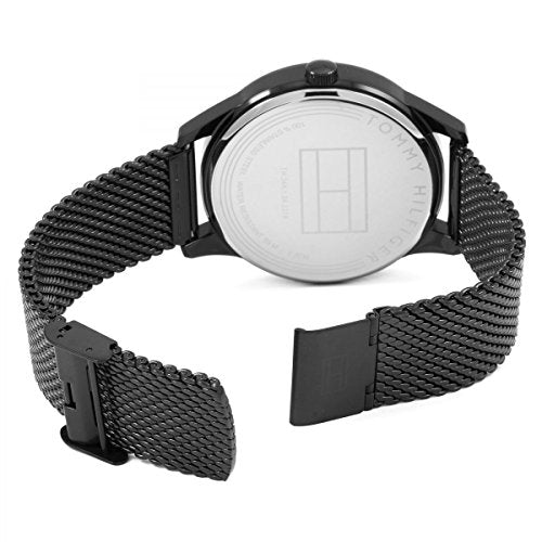 Shop Tommy Hilfiger Damon Quartz Black Dial Black Mesh Bracelet Watch for Men - 1791420 in USA