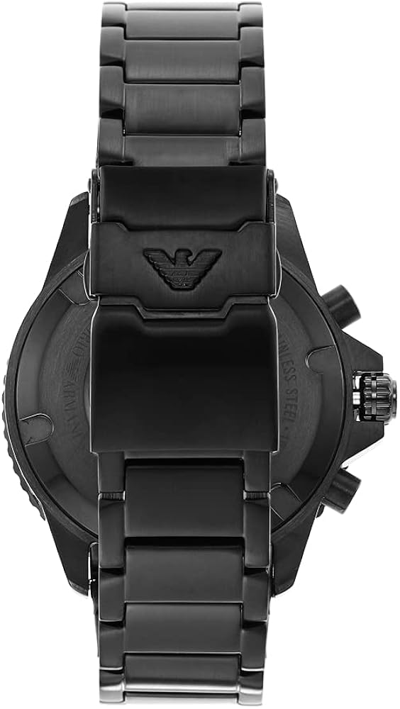 Emporio Armani Diver Chronograph Black Dial Black Steel Strap Watch For Men - AR11363 Buy Now By Emporio Armani