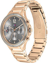 Tommy Hilfiger Eve Chronograph Quartz Grey Dial Rose Gold Steel Strap Watch For Women - 1782277