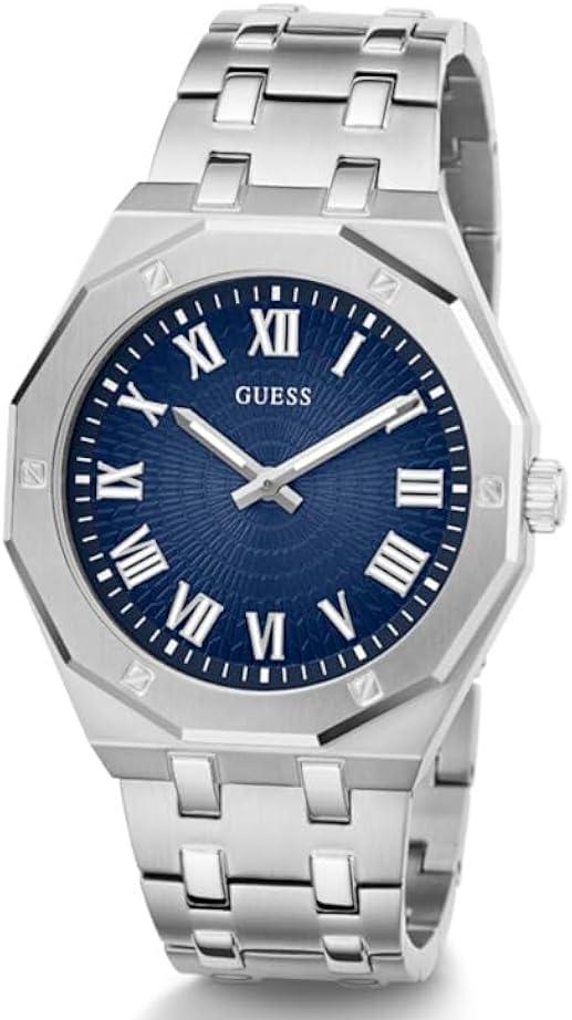 Shop Guess Asset Quartz Blue Dial Silver Steel Strap Watch For Men - GW0575G4 in USA