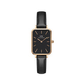 Daniel Wellington Quadro Black Dial Black Leather Strap Watch For Women - DW00100449 Buy Now By Daniel Wellington
