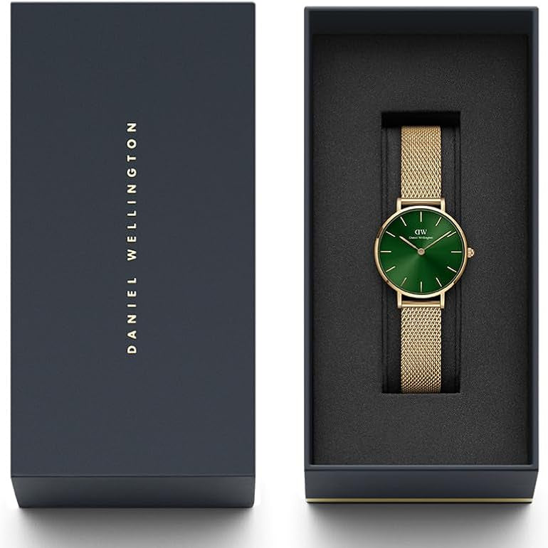 Daniel Wellington Petite Emerald Green Dial Gold Mesh Strap Watch For Women - DW00100479 Buy Now By Daniel Wellington