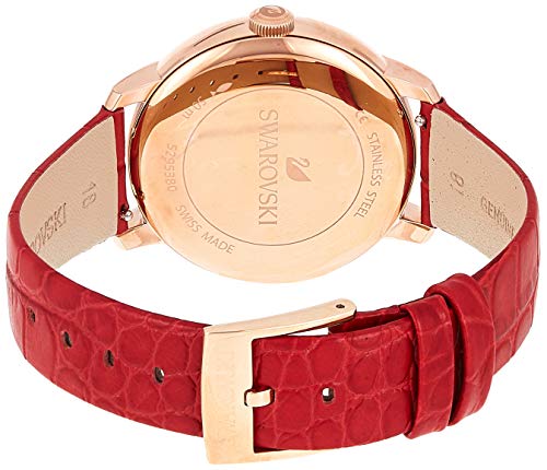 Shop Swarovski Crystalline Hours Red Crystal Dial Red Leather Strap Watch for Women - 5295380 in USA