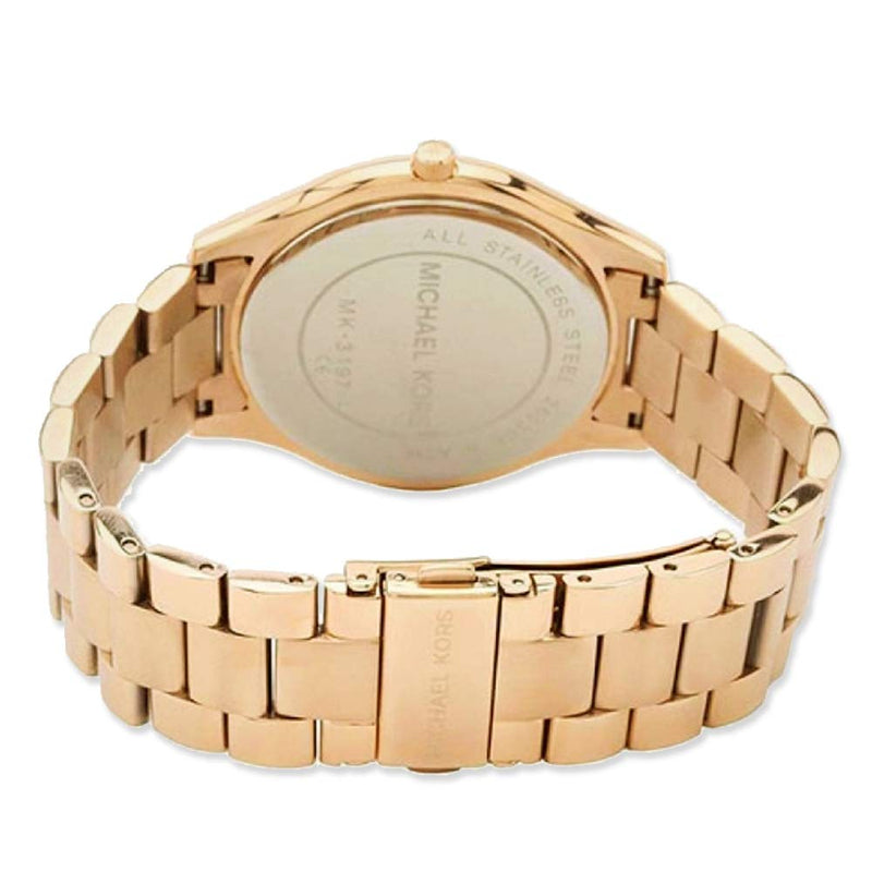 Michael Kors Slim Runway Purple Dial Rose Gold Steel Strap Watch for Women - MK3293 Buy Now By Michael Kors