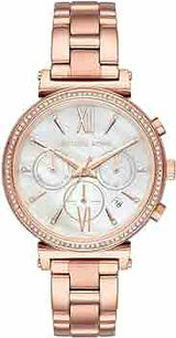 Michael Kors Sofie Chronograph Mother of Pearl White Dial Rose Gold Steel Strap Watch For Women - MK6576 Buy Now By Michael Kors