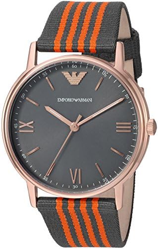 Shop Emporio Armani Kappa Quartz Grey Dial Two Tone Nylon Strap Watch For Men - AR11014 in USA