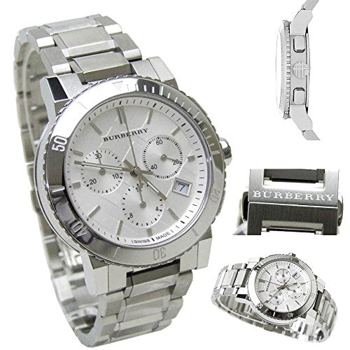 Shop Burberry City Chronograph White Dial Silver Steel Strap Watch For Women - BU9700 in USA