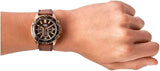 Fossil Garrett Chronograph Brown Dial Brown Leather Strap Watch for Men - FS5867 Buy Now By Fossil