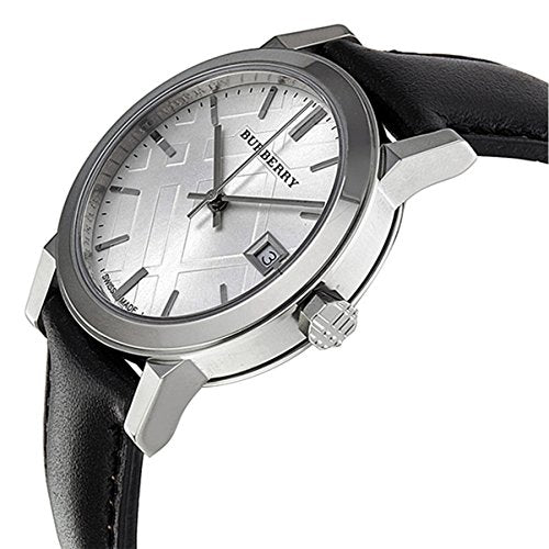 Burberry The City Silver Dial Black Leather Strap Watch for Women - BU9106 Buy Now By Burberry