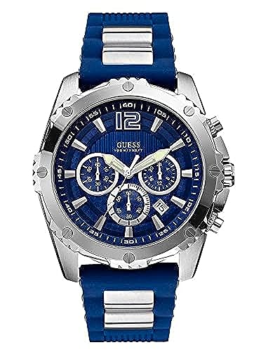 Shop Guess Sport Multifunction Blue Dial Blue Rubber Strap Watch For Men - W0167G3 in USA