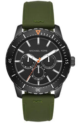 Michael Kors Cunningham Chronograph Black Dial Green Rubber Strap Watch For Men - MK7165 Buy Now By Michael Kors