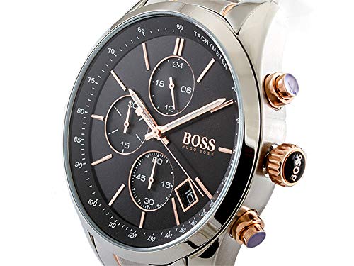 Shop Hugo Boss Grand Prix Black Dial Two Tone Steel Strap Watch for Men - 1513473 in USA