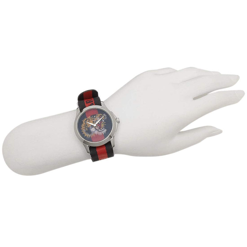 Gucci G Timless Le Marche Des Merveilles Blue & Red Dial Blue & Red Nylon Strap Unisex Watch - YA126495 Buy Now By Gucci