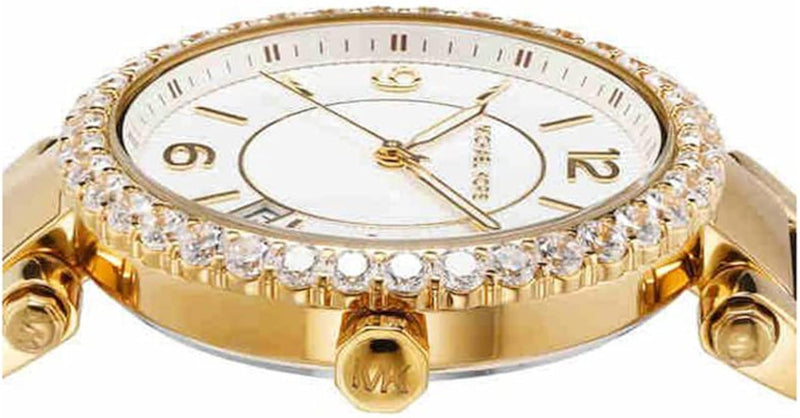 Michael Kors Parker Mother of Pearl White Dial Gold Steel Strap Watch For Women - MK4693 Buy Now By Michael Kors